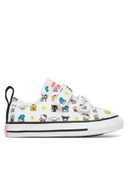 Converse Trampki Chuck Taylor All Star 2V A17703C Biały. Białe trampki i tenisówki dziewczęce Converse, bez wzorów, z materiału, bez zapięcia. Za 239.99 zł.