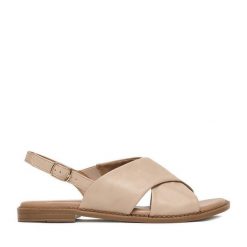 Sandały Lasocki. Brązowe sandały damskie Lasocki, bez wzorów, bez obcasa, na płaskiej podeszwie, bez zapięcia. Za 149.99 zł.