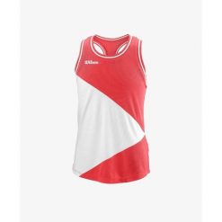 Koszulka tenisowa dziewczęca bez rękawów Wilson Team II Tank. Białe bluzki dla dziewczynek Wilson, bez wzorów, bez kołnierzyka, bez ramiączek. Za 99.00 zł.