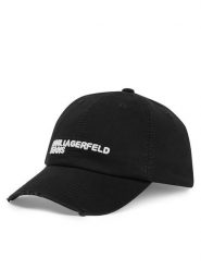 Karl Lagerfeld Jeans Czapka z daszkiem B2W33072 Czarny. Czarne czapki i kapelusze damskie Karl Lagerfeld Jeans, bez wzorów, z bawełny. Za 239.99 zł.