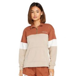 Bluza sportowa damska Volcom Coco Mock Neck. Brązowe bluzy damskie Volcom, s, bez wzorów, z poliesteru, bez kaptura. Za 183.00 zł.