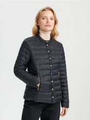 Kurtka pikowana - czarny. Czarne kurtki damskie Sinsay, l, bez wzorów, bez kaptura. Za 79.99 zł.