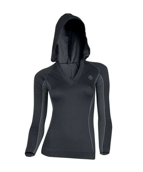 Bluza damska z kapturem Brubeck BALANCE. Czarne bluzy damskie Brubeck, xl, bez wzorów, z dzianiny, z kapturem. Za 69.99 zł.