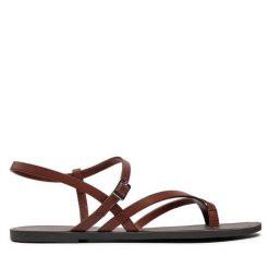 Sandały Vagabond Shoemakers. Brązowe klapki damskie Vagabond Shoemakers, bez wzorów, bez obcasa, na płaskiej podeszwie, bez zapięcia. Za 419.99 zł.