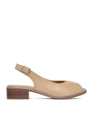 Go Soft Sandały CEO-WI23-LUCY-04 Beżowy. Brązowe sandały damskie GO SOFT, bez wzorów, ze skóry, bez obcasa, na słupku, bez zapięcia. Za 169.99 zł.