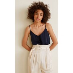 Mango - Top Corianda. Szare topy damskie Mango, z aplikacjami, z materiału, bez rękawów. W wyprzedaży za 59.90 zł.