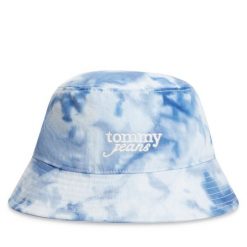 Kapelusz Tommy Jeans. Niebieskie czapki i kapelusze damskie Tommy Jeans, bez wzorów, z jeansu. Za 229.99 zł.