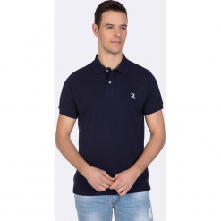 Koszulka polo w kolorze granatowym. Niebieskie koszulki polo męskie Giorgio di Mare, z haftami, z bawełny. W wyprzedaży za 108.95 zł.