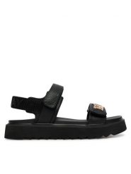 REPLAY Sandały GWF5D .000.C0009S Czarny. Czarne sandały damskie Replay, bez wzorów, ze skóry, bez obcasa, na płaskiej podeszwie, bez zapięcia. Za 309.99 zł.