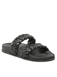 Roxy Klapki ARJL101088 Czarny. Czarne klapki damskie Roxy, bez wzorów, ze skóry, bez obcasa. Za 139.99 zł.