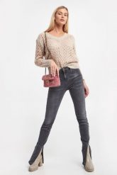 Sweter damski ażurowy BLUGIRL BLUMARINE. Swetry damskie Blugirl Blumarine, s, w ażurowe wzory, bez kołnierzyka, bez ramiączek, bez kaptura. W wyprzedaży za 1,026.27 zł.