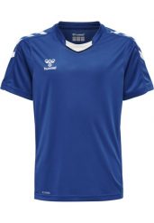 Koszulka dziecięca Hummel hmlCORE XK. Niebieskie t-shirty dla chłopców Hummel, bez wzorów, z dzianiny, bez ramiączek. Za 54.90 zł.