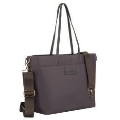 Nylonowa shopperka damska w szarym kolorze z doczepianym, regulowanym paskiem Peterson PTN JN-10. Szare torby na ramię damskie Peterson, bez wzorów, z nylonu, bez dodatków. Za 119.99 zł.