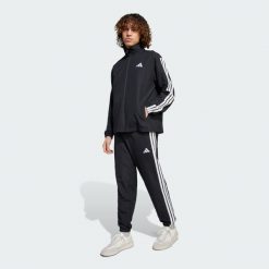 Dres Sportswear Basic 3-Stripes Woven. Czarne buty sportowe męskie Adidas, z dresówki, bez zapięcia, na fitness i siłownię. Za 227.00 zł.