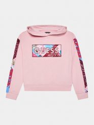 Guess Bluza J3BQ30 KAX73 Różowy Regular Fit. Czerwone bluzy dla dziewczynek Guess, z aplikacjami, z bawełny, bez ramiączek, bez kaptura. Za 369.99 zł.