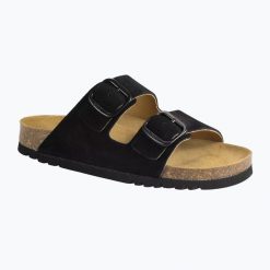 Klapki damskie Scholl Josephine Suede. Czarne klapki damskie Scholl, bez wzorów, z materiału, eleganckie, bez obcasa. Za 279.99 zł.
