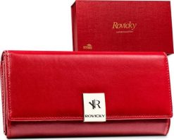 Rovicky Elegancki, duży portfel damski ze skóry naturalnej — Rovicky. Portfele damskie ROVICKY, bez wzorów, ze skóry. Za 295.52 zł.