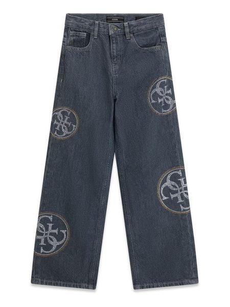 Guess Jeansy J6YA02 D1209 Szary Wide Leg. Szare jeansy dla dziewczynek Guess, z jeansu. Za 324.99 zł.