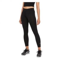 Spodnie sportowe damskie Nike Essentials 78 MR. Czarne obuwie sportowe damskie Nike, bez wzorów, na fitness i siłownię. Za 169.99 zł.