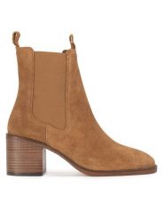 Sergio Bardi Botki WI32-E1094-01SB Brązowy. Brązowe botki damskie Sergio Bardi, ze skóry, bez obcasa, na słupku, bez zapięcia. Za 299.99 zł.