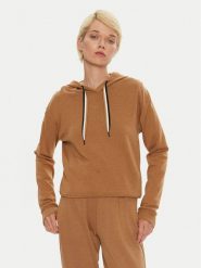 Boss Bluza CP Stripe 50524760 Beżowy Regular Fit. Brązowe bluzy damskie Boss, l, bez wzorów, z bawełny, bez kaptura. Za 259.99 zł.