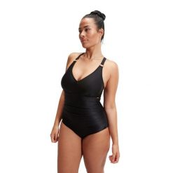 Strój kąpielowy jednoczęściowy damski na basen Speedo Shaping. Czarne kostiumy jednoczęściowe damskie Speedo, m, bez wzorów, z meshu, sportowe, do pływania. W wyprzedaży za 258.50 zł.