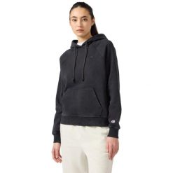 Bluza damska Champion Hooded Sweatshirt czarna 118160 KK001 ROZMIAR XL. Czarne bluzy sportowe damskie Champion, m, bez wzorów, z bawełny, z kapturem. Za 301.13 zł.