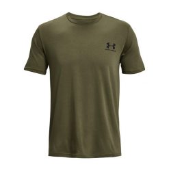 Koszulka męska Under Armour Sportstyle Left Chest. Zielone koszulki sportowe męskie Under Armour, m, bez wzorów, bez kołnierzyka, bez ramiączek, do piłki nożnej. W wyprzedaży za 75.00 zł.