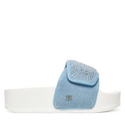 Klapki Liu Jo. Niebieskie klapki damskie Liu Jo, bez wzorów, bez obcasa. Za 179.99 zł.
