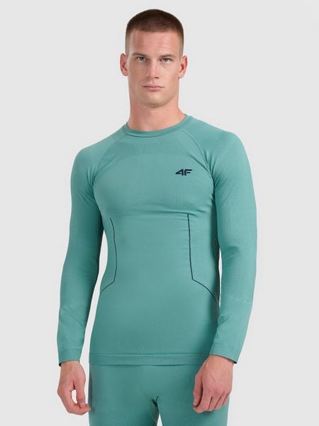 4F Bielizna termoaktywna bezszwowa (góra) męska - turkusowa XXL/3XL. Niebieskia bielizna termoaktywna męska 4f, m, ze skóry. Za 149.99 zł.