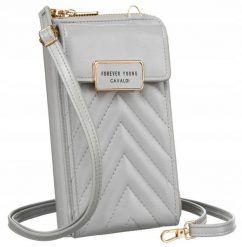 Listonoszka portfel 4U Cavaldi M-10 szara. Szare portfele damskie 4U Cavaldi, bez wzorów, ze skóry ekologicznej. Za 40.00 zł.