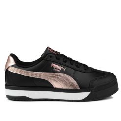 Buty damskie sportowe Puma ROMA FEMININE METALLIC WNS. Czarne obuwie sportowe damskie Puma, bez wzorów, z gumy, trekkingowe. Za 249.00 zł.