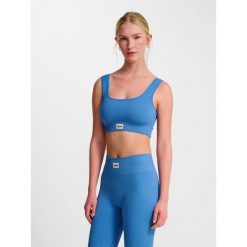 Bezszwowy biustonosz dla kobiet Hummel Pulse. Niebieskie biustonosze Hummel, bez wzorów. Za 153.50 zł.