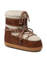 Jenny Fairy Śniegowce NS904B-01 Beżowy. Brązowe śniegowce i trapery damskie Jenny Fairy, z materiału. Za 199.99 zł.