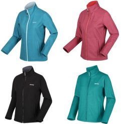 Softshell turystyczny damski Regatta Connie V. Czarne kurtki sportowe damskie Regatta, l, bez wzorów, z softshellu, bez kaptura, trekkingowe. Za 139.99 zł.