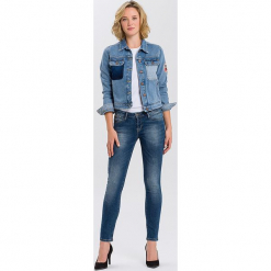 Dżinsy "Adriana" - Skinny fit - w kolorze niebieskim. Niebieskie jeansy damskie Cross Jeans. W wyprzedaży za 136.95 zł.