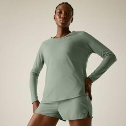Damska koszulka z długim rękawem do biegania Nimble. Zielone koszulki sportowe damskie Dare 2b, bez wzorów, z lyocellu, sportowe, bez kołnierzyka. Za 178.00 zł.