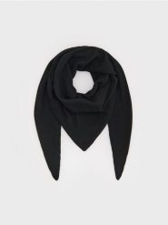 Chustka z domieszką wełny - czarny. Czarne szaliki i chusty damskie Reserved, bez wzorów, z wełny. W wyprzedaży za 45.99 zł.