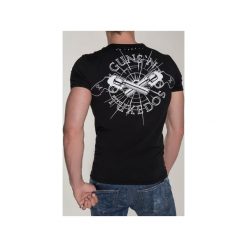 T-SHIRT GUN 2. Czarne t-shirty męskie Guns&tuxedos, z klasycznym kołnierzykiem. Za 219.00 zł.