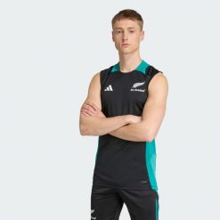 Koszulka bez rękawów All Blacks. Czarne koszulki sportowe męskie Adidas, s, bez wzorów, bez kołnierzyka, bez ramiączek. Za 199.00 zł.