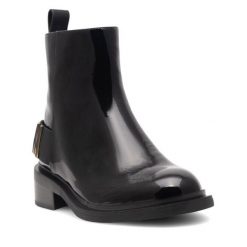 Botki Eva Minge. Czarne botki damskie Eva Minge, bez obcasa, na płaskiej podeszwie, bez zapięcia. Za 479.99 zł.