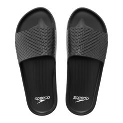 Klapki basenowe antypoślizgowe damskie Speedo Slide Entry. Czarne klapki damskie Speedo, bez wzorów, sportowe, bez obcasa. Za 64.99 zł.