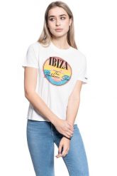 DAMSKA KOSZULKA WRANGLER HIGH RIB REGULAR TEE OFF WHITE W7N9EV737 112131986. Białe t-shirty damskie Wrangler, s, bez wzorów, bez kołnierzyka. Za 69.99 zł.