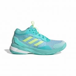 Damskie buty halowe adidas Crazyflight 6 mid. Niebieskie obuwie sportowe damskie Adidas, bez wzorów, do piłki ręcznej. Za 687.50 zł.