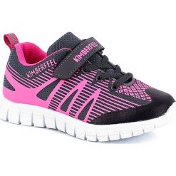 Sneakersy "Maxime" w kolorze czarno-różowym. Czarne trampki i tenisówki dziewczęce Kimberfeel, bez wzorów, bez zapięcia. W wyprzedaży za 131.95 zł.