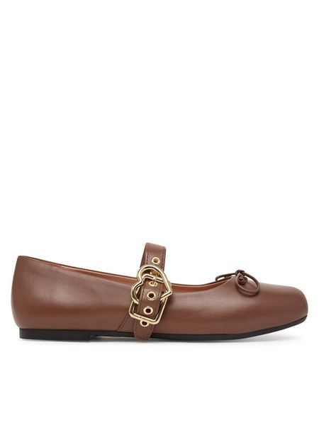 LOVE MOSCHINO Baleriny JA11091G1PIE0302 Brązowy. Brązowe baleriny damskie Love Moschino, bez wzorów, bez obcasa. Za 879.99 zł.