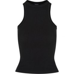 Top Z Prążkowanym Tyłem Dla Kobiet. Czarne koszulki sportowe damskie Urban Classics, xl, bez wzorów, prążkowane, sportowe, bez kołnierzyka. Za 54.99 zł.