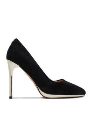 Nine West Szpilki EO-CD25-218-1 Czarny. Czarne szpilki damskie Nine West, bez wzorów, z materiału, bez obcasa, bez zapięcia. Za 289.99 zł.