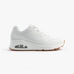 Buty na co dzień damskie SKECHERS UNO STAND ON AIR eko skóra. Białe obuwie sportowe damskie Skechers, bez wzorów, ze skóry, trekkingowe, Skechers Sport. Za 303.00 zł.