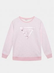 Guess Bluza J4GQ01 KA6R3 Różowy Regular Fit. Czerwone bluzy dla dziewczynek Guess, z aplikacjami, z bawełny, bez ramiączek, bez kaptura. Za 119.99 zł.